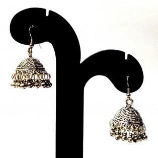Silver Oxidized Earring Ethnic Imitation Tradition Jewelry Hook Dangle Drop EA32